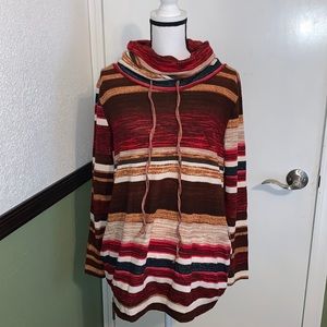 Womens Long Sleeve Cowl Neck Casual Sweatshirt Tops with Pockets